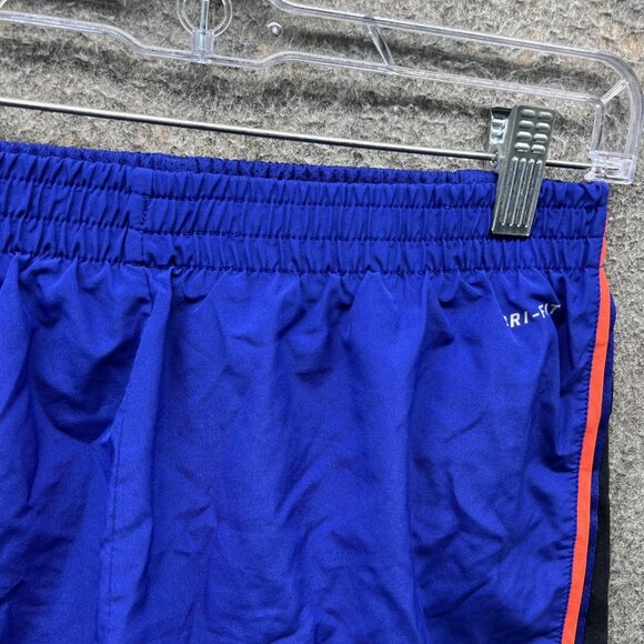 Nike Dri Fit Running Shorts Womens Medium Blue Black Orange Athletic Workout - Picture 3 of 10